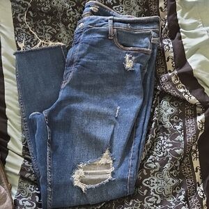 Old Navy Blue Skinny Jeans with Distressed Details